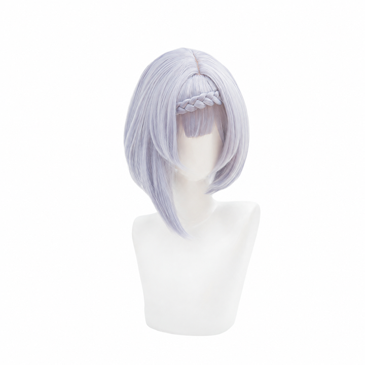 Genshin Impact Noelle Cosplay Wig - Short Silver Lavender Bob