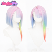 Cyberpunk Edgerunners Lucy Cosplay Wig - Pastel Asymmetric Bob - front view