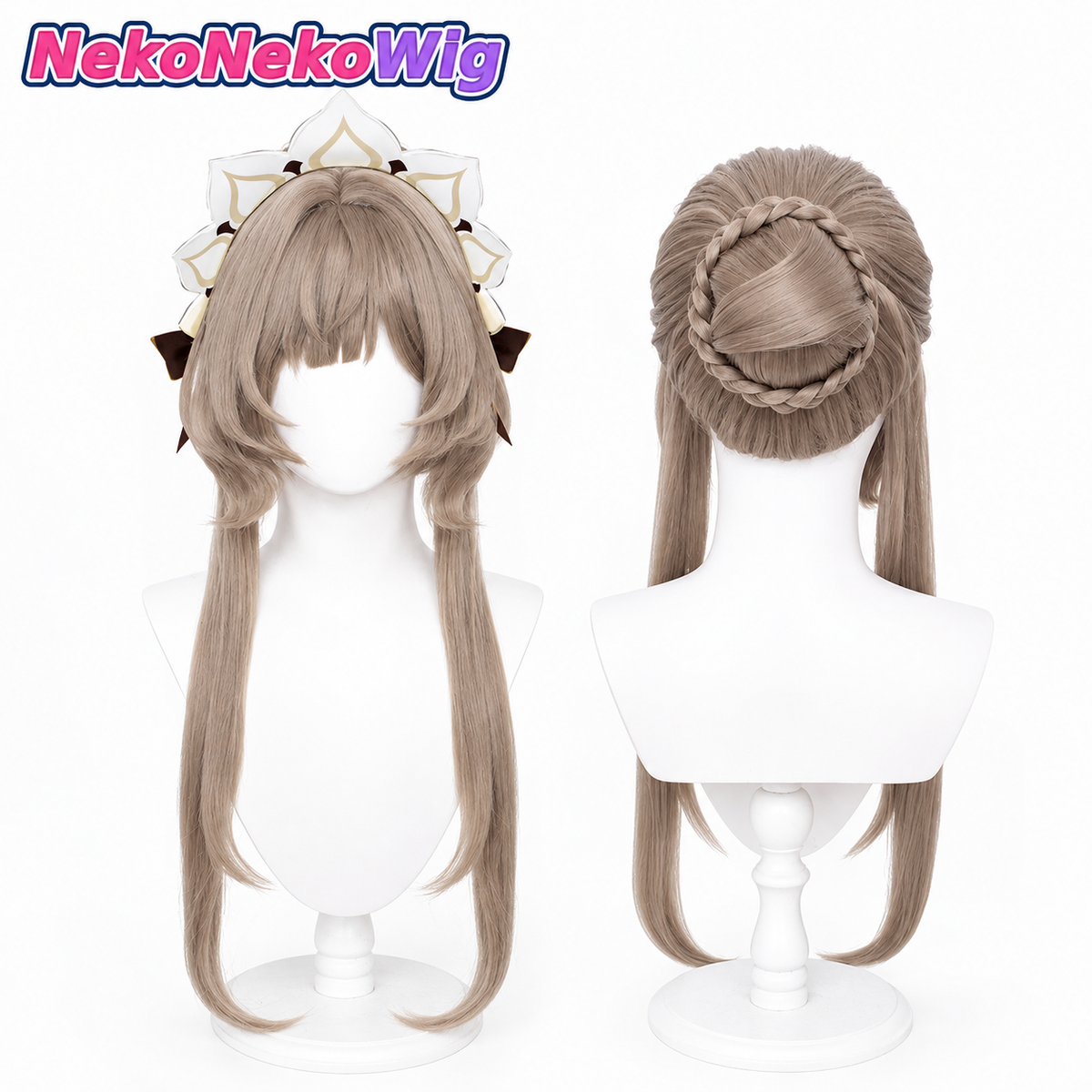 Genshin Impact Sandrone Cosplay Wig  Realistic Scalp Hairpiece Style