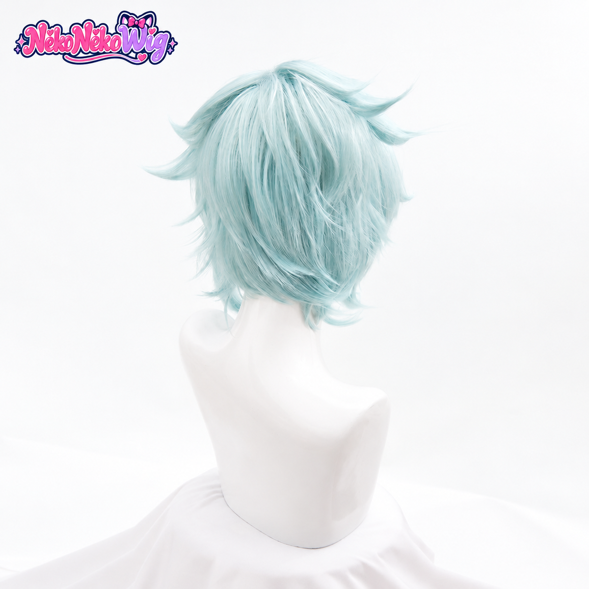 Genshin Impact Dottore Cosplay Wig - Ice Blue Layered Hair