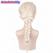 Frozen Elsa Cosplay Wig  Off-White Braided Princess Hairstyle
