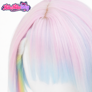 Cyberpunk Edgerunners Lucy Cosplay Wig - Pastel Asymmetric Bob - rear view