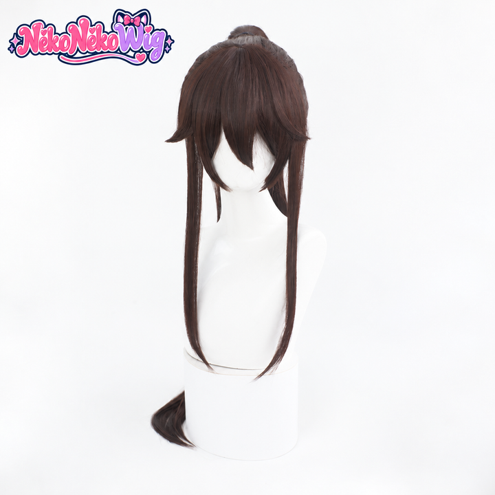 Hell's Paradise Sagiri Cosplay Wig - Long Dark Brown High Ponytail