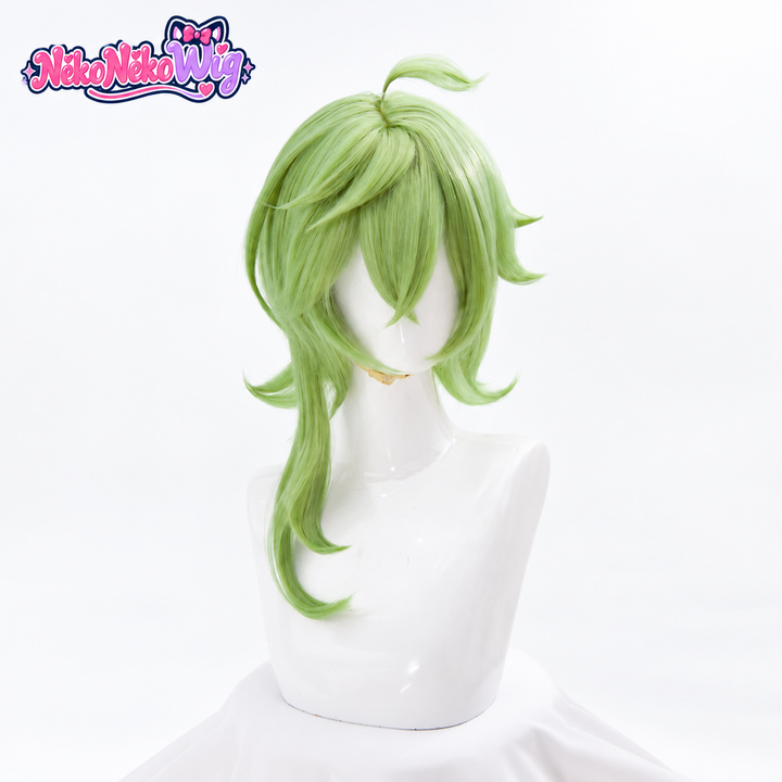 Genshin Impact Collei Cosplay Wig - Layered Green Hair - front view