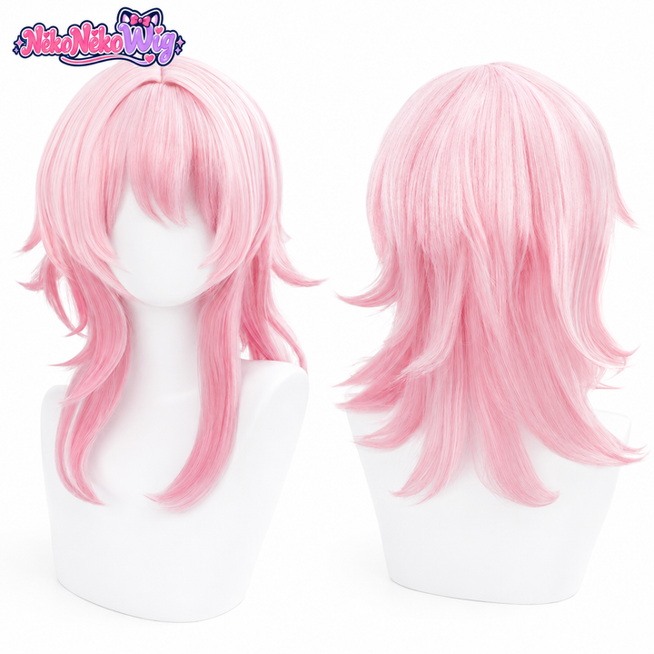 Honkai Star Rail March 7th Cosplay Wig - Pink Layered Hair - front view