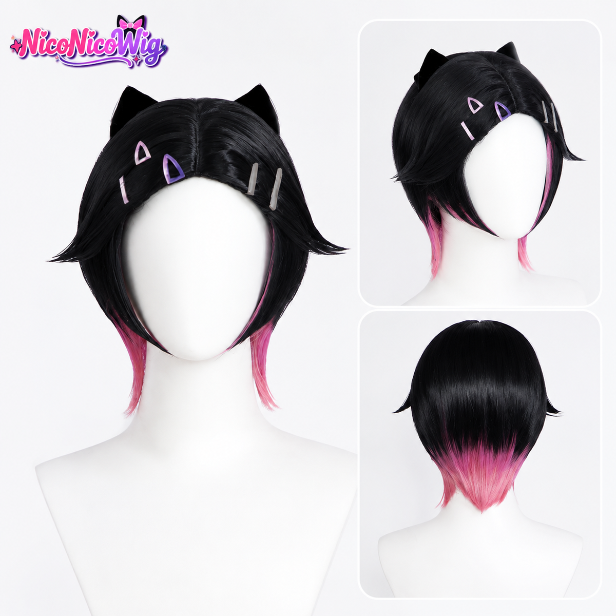 VALORANT クローブ コスプレウィッグ 35cm グラデーション ショートウィッグ