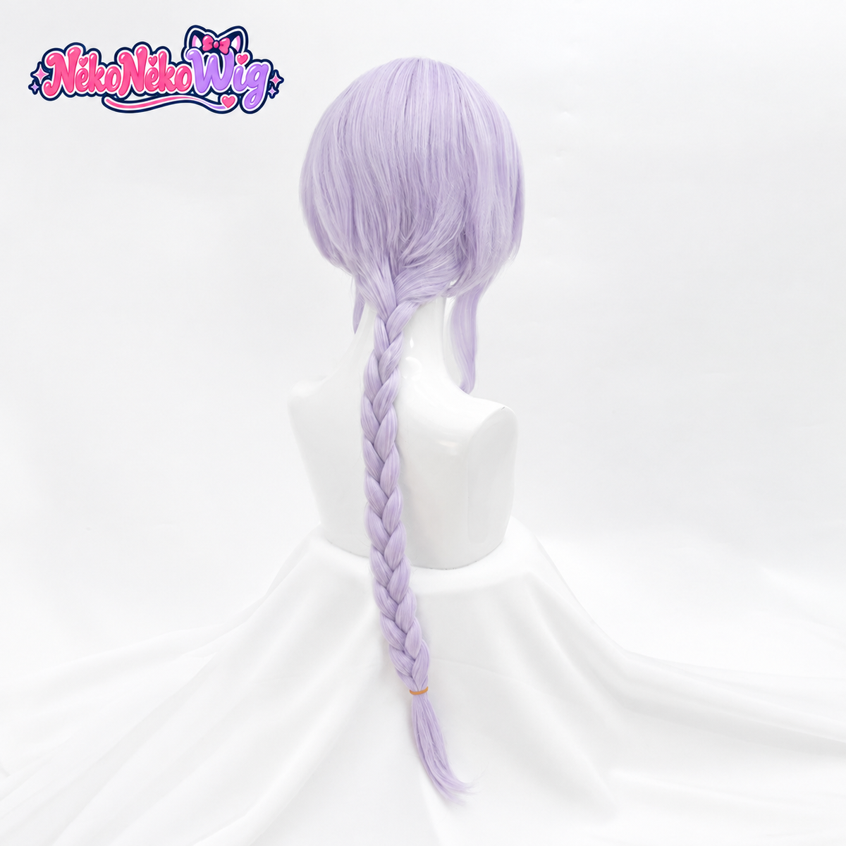 Genshin Impact Qiqi Cosplay Wig - Lavender Hair with Long Braid