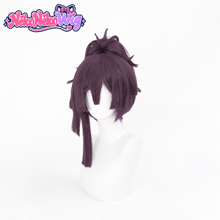 Hell's Paradise Yuzuriha Cosplay Wig - Purple Layered Hair with Clip-On Ponytail