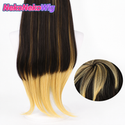 Hypnosis Mic DRB Jyushi Aimono Cosplay Wig  Black & Blonde Side Ponytail