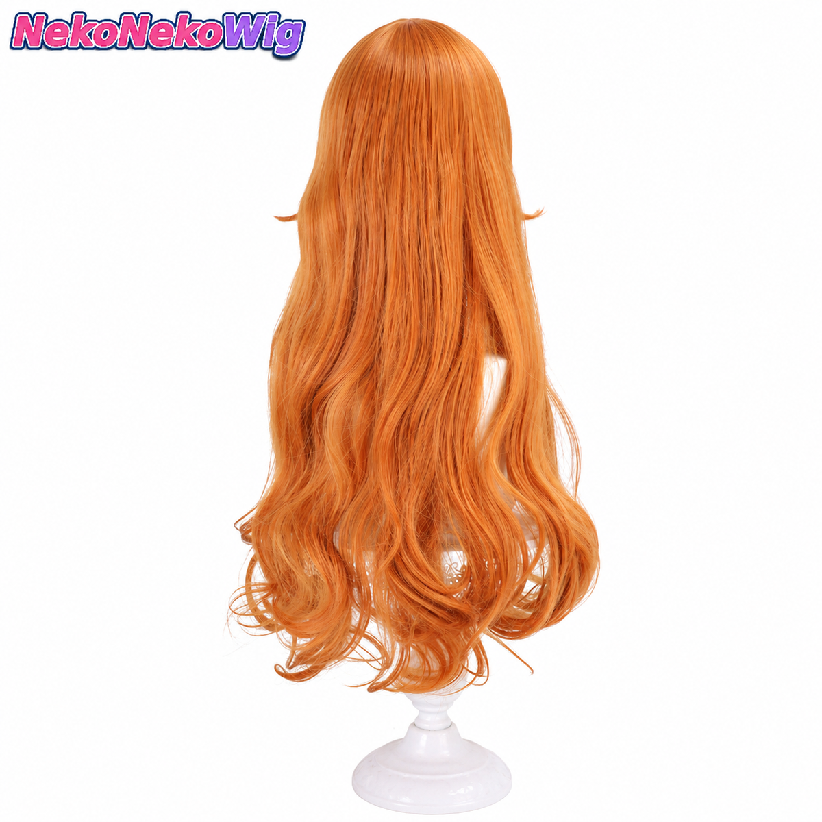 One Piece Nami Cosplay Wig  Orange 65cm Long Curly Hair