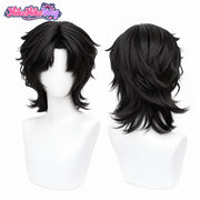 Hei Xiazi black layered wolf-cut cosplay wig variant