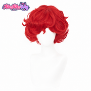 Identity V Fire Investigator short red curly cosplay wig, front view