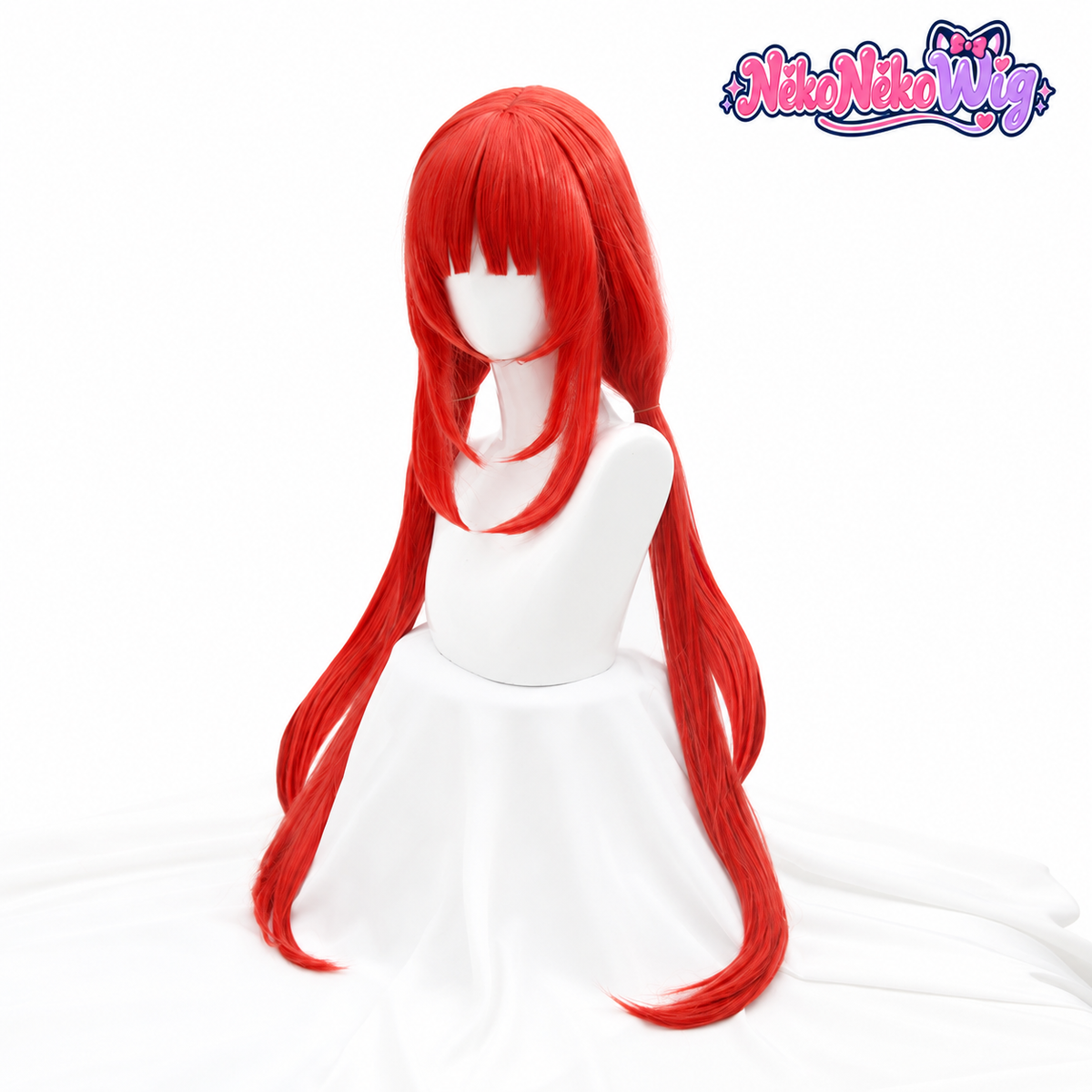 Genshin Impact Nilou Cosplay Wig - Long Red Twin Ponytails
