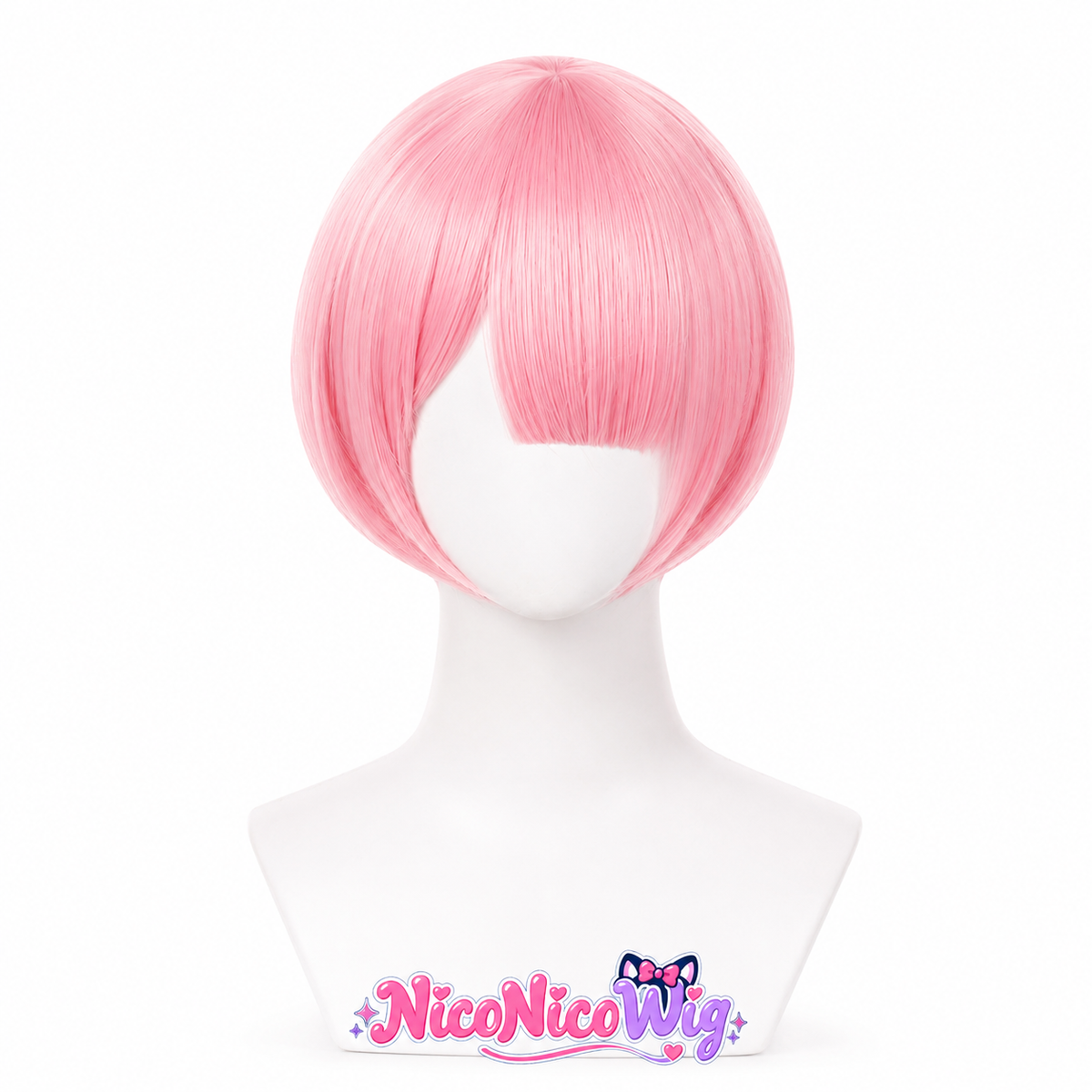 Re:ゼロ レム&ラム コスプレウィッグ ブルー&ピンク ショートボブ アニメウィッグ