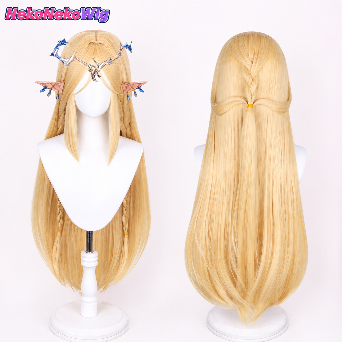Wuthering Waves Cartethyia Cosplay Wig  Long Braided Scalp-Top Style