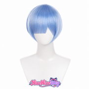 Re:ゼロ レム&ラム コスプレウィッグ ブルー&ピンク ショートボブ アニメウィッグ