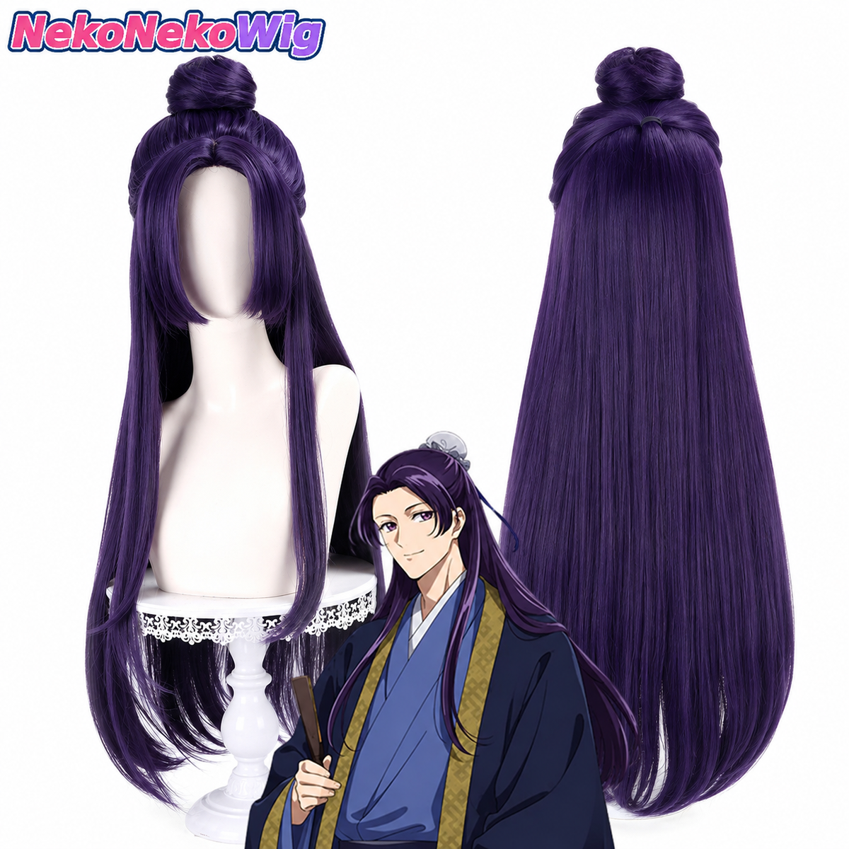 The Apothecary Diaries Maomao & Jinshi Cosplay Wig  80cm Half-Up Simulated Scalp Style