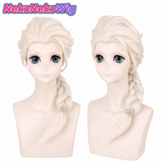 Frozen Elsa Cosplay Wig  Off-White Braided Princess Hairstyle