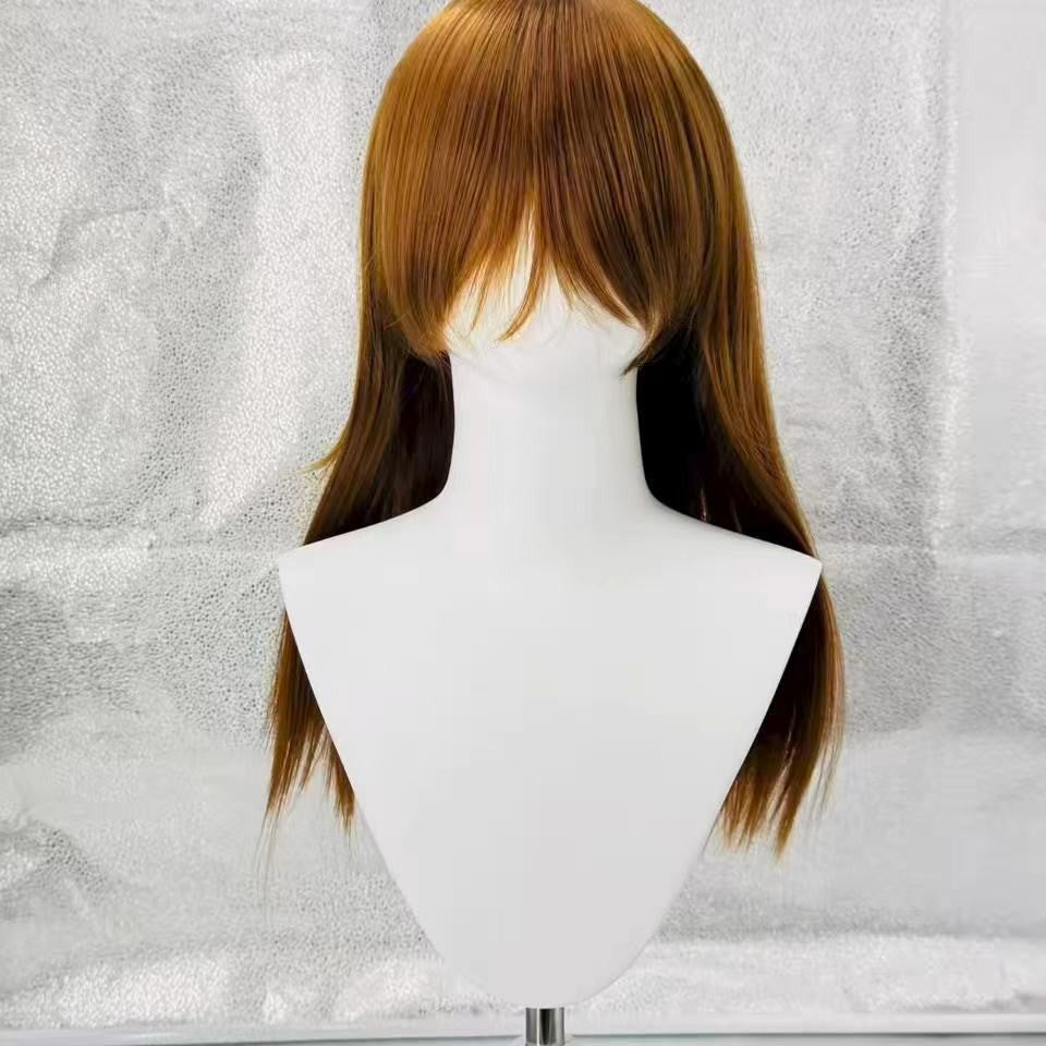 60cm 多色ロングストレートコスプレウィッグ バックルネットスタイル