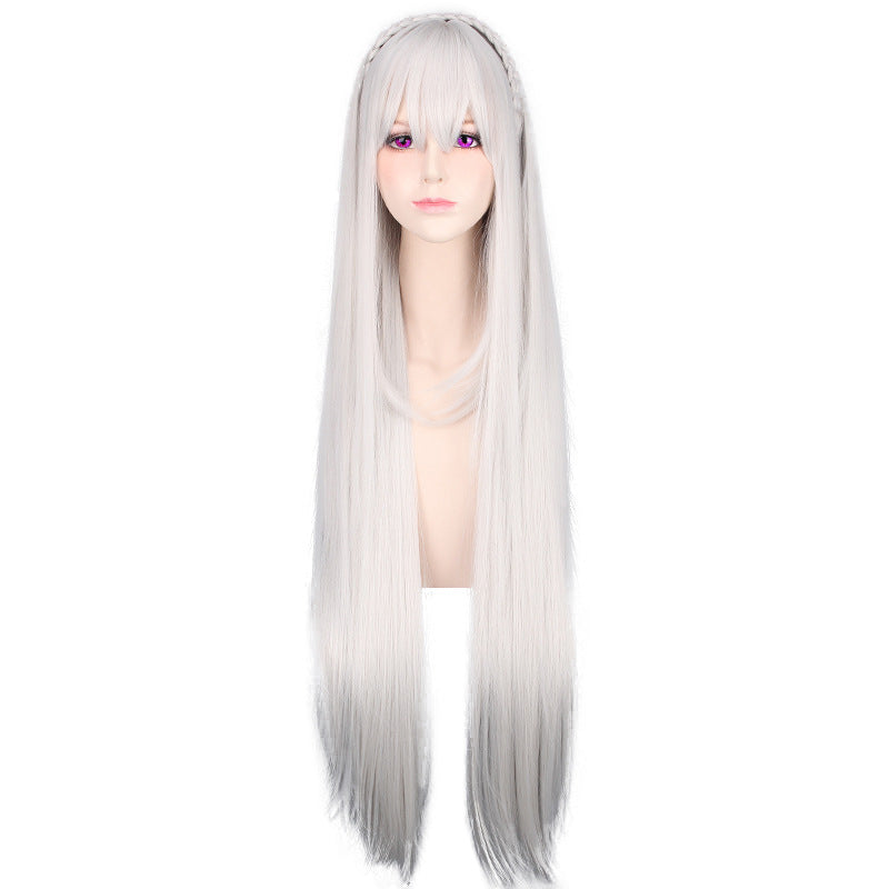 Re:ZERO Emilia Cosplay Wig  Anime Character Style with Separate Headpiece Option