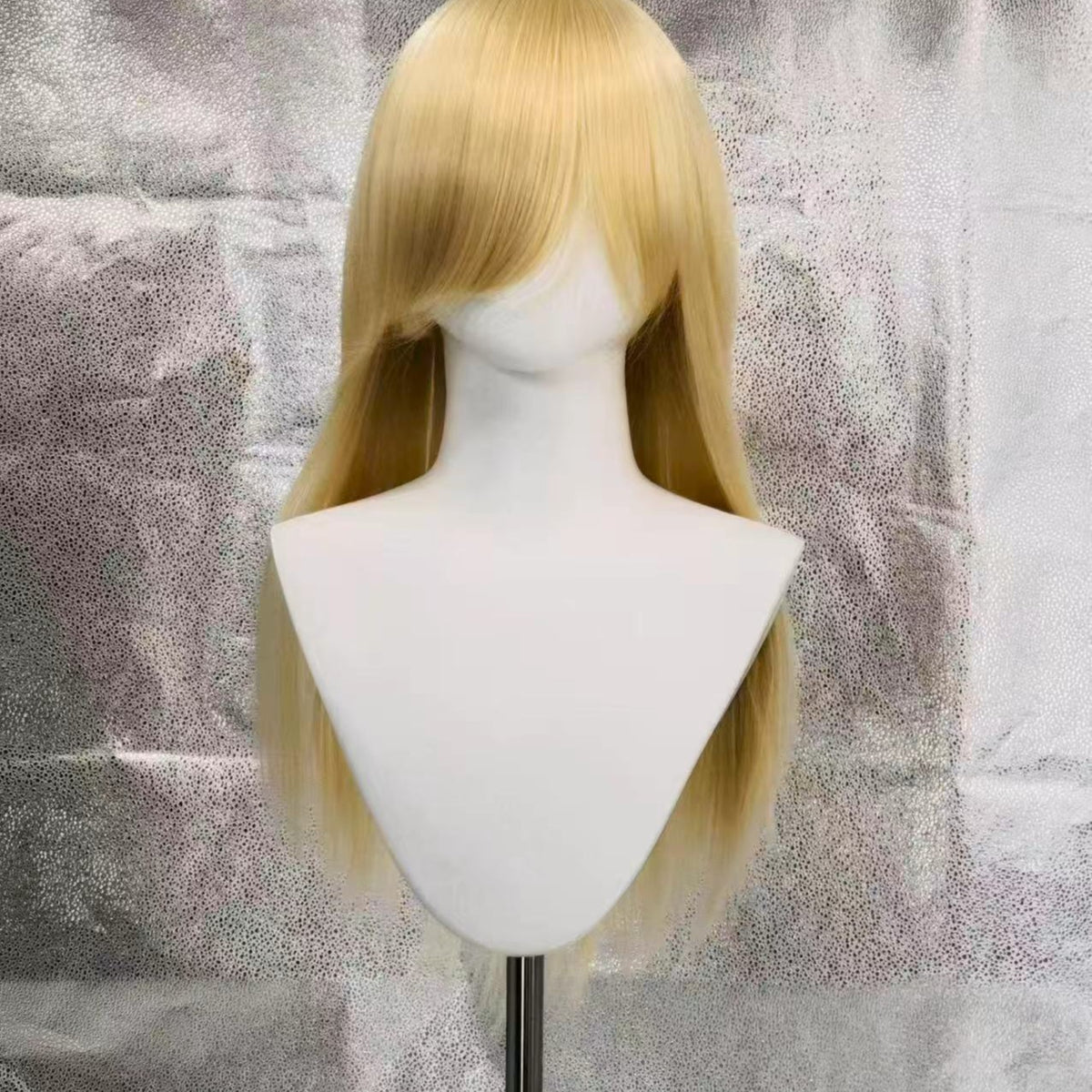 60cm 多色ロングストレートコスプレウィッグ バックルネットスタイル