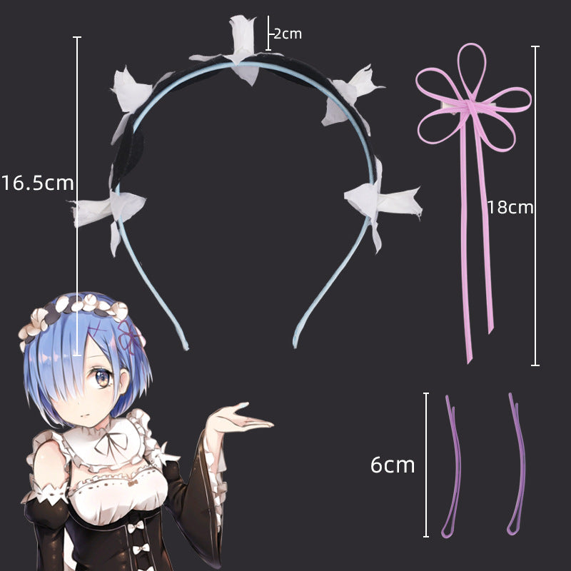 Re:ZERO Ram & Rem Cosplay Wig – Pink & Blue Character Styles with Accessories